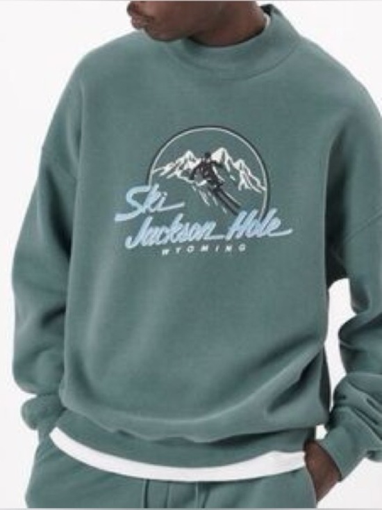 Abercrombie & Fitch Other - Abercrombie & Fitch Men's Forest Green Crewneck Sweatshirt with Ski Graphic
